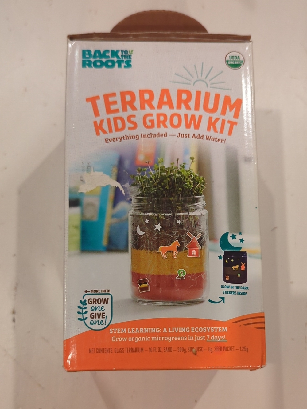 Terrarium Kids Grow Kit - Orange Jar Microgreens Kit